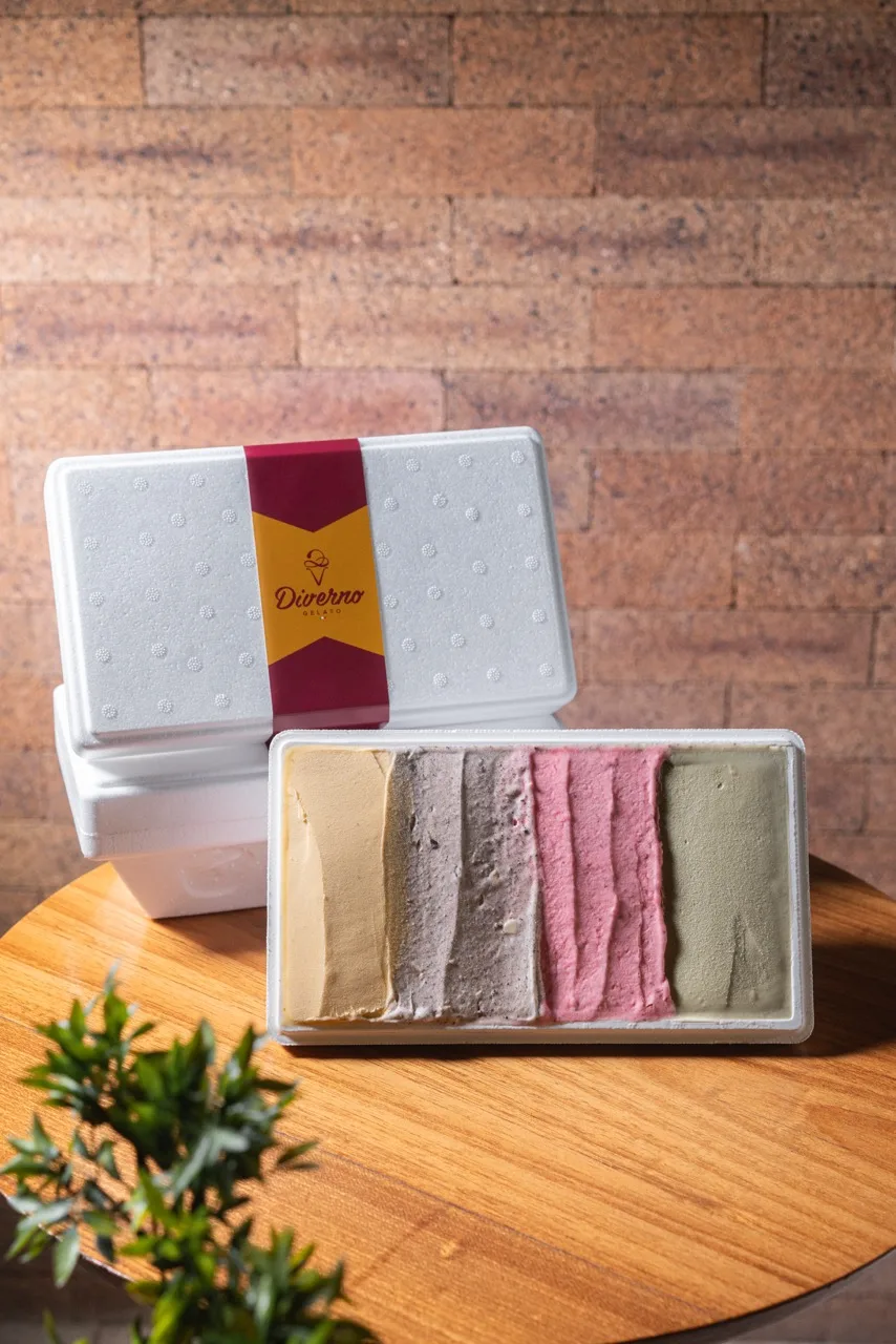 Pote Viagem 1kg de gelato artesanal da Diverno