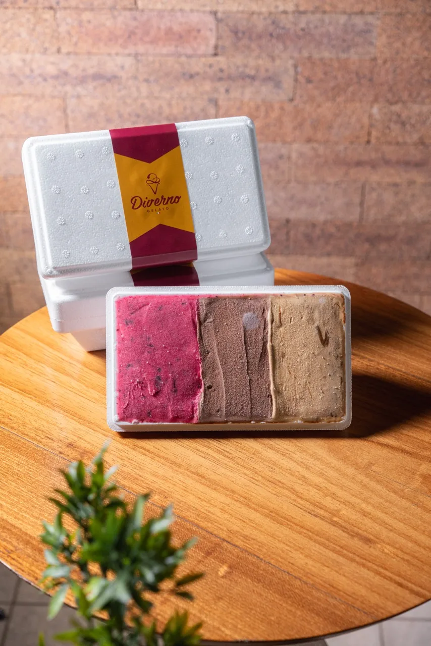 Pote Viagem 1/2kg de gelato artesanal da Diverno