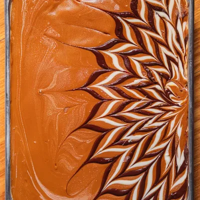 Cuba de gelato de doce de leite com desenho em espiral